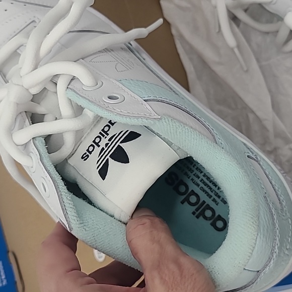 NWT Adidas forum bold womens size 9 white & light blue platform - Picture 6 of 8